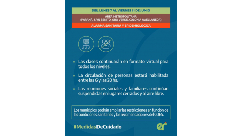 SE PROLONGARON LAS MEDIDAS EN EL MARCO DE LA EMERGENCIA SANITARIA