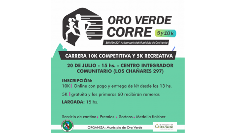 SE REALIZA ESTE SÁBADO LA CARRERA ORO VERDE CORRE DE 5 Y 10K