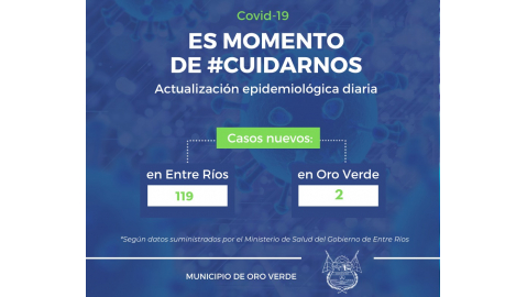 SE REGISTRARON ESTE VIERNES DOS NUEVOS CASOS DE CORONAVIRUS EN ORO VERDE