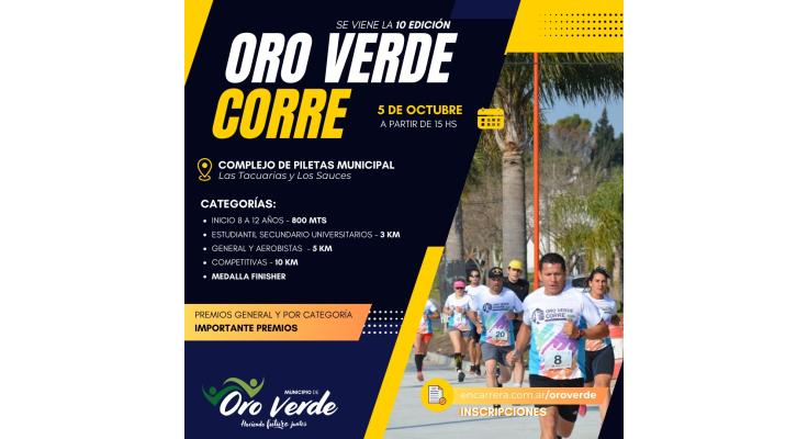 Se viene la décima edición de Oro Verde corre