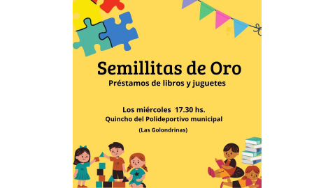SEMILLITAS DE ORO: PRÉSTAMO DE LIBROS Y JUGUETES EN EL QUINCHO DEL POLIDEPORTIVO MUNICIPAL
