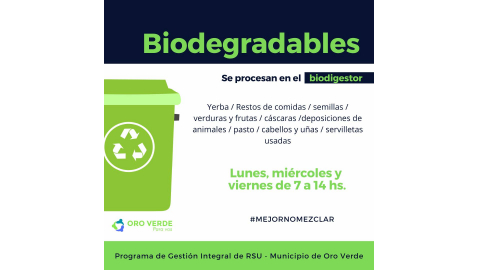 SEPARACIÓN Y RECOLECCIÓN DE RESIDUOS: ¿CONOCÉS CUÁLES SON LOS QUE DEBEMOS SACAR CADA DÍA DE LA SEMANA?