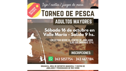 TORNEO DE PESCA PARA ADULTOS MAYORES EN VALLE MARÍA