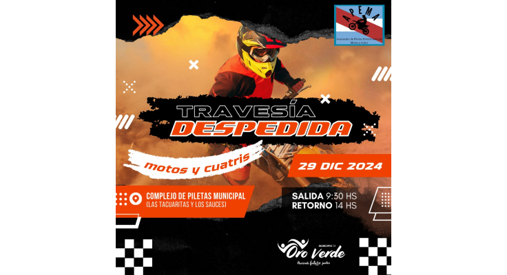 Travesía de motos y cuatriciclos el 29 de diciembre
