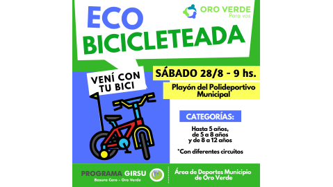 UNA BICICLETEADA ACOMPAÑARÁ AL ECO CANJE ESTE SÁBADO