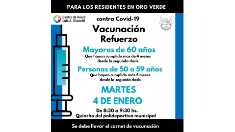 VACUNACIÓN COVID- 19: APLICACIÓN DE REFUERZO PARA ADULTOS MAYORES
