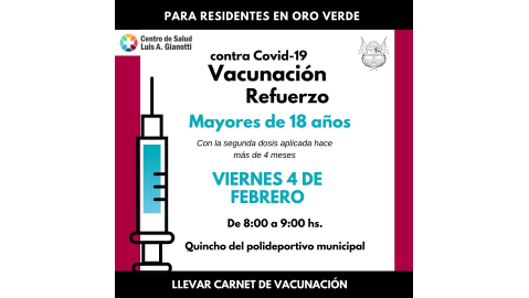 VACUNACIÓN COVID- 19: APLICACIÓN DE REFUERZOS A PERSONAS DE 18 AÑOS EN ADELANTE