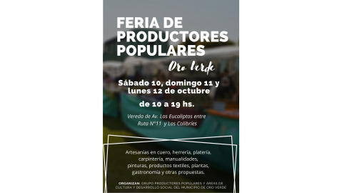 VENÍ A BUSCAR EL REGALO PARA MAMÁ EN LA FERIA DE PRODUCTORES POPULARES