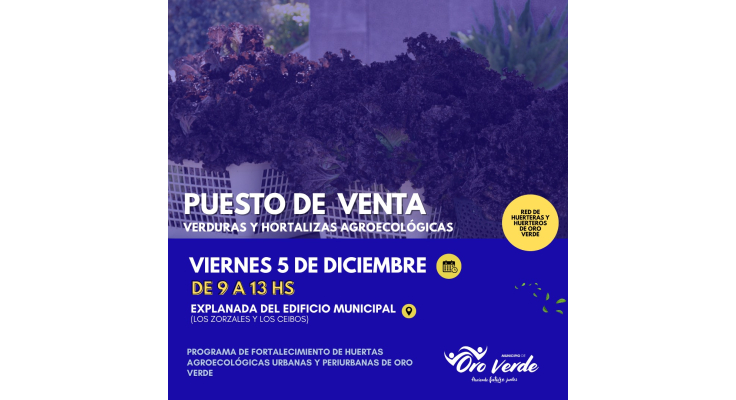 Venta de verduras y hortalizas agroecológicas de estación
