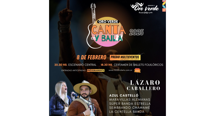 Ya se pueden comprar las entradas anticipadas para disfrutar el 8 de febrero de “Oro Verde Canta y Baila”